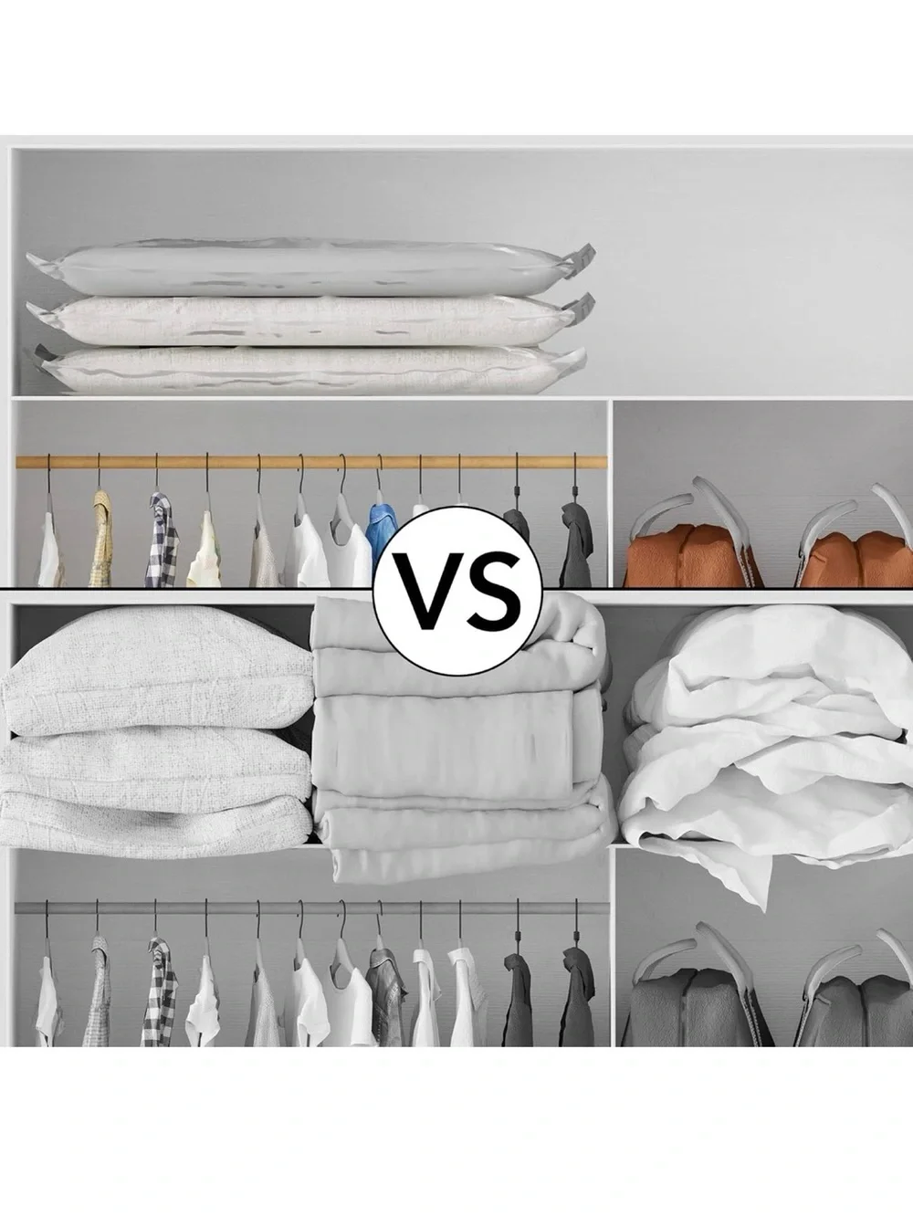 Small Vacuum Storage Bags - Clear 3 x 3-Packs = 9 Bags
